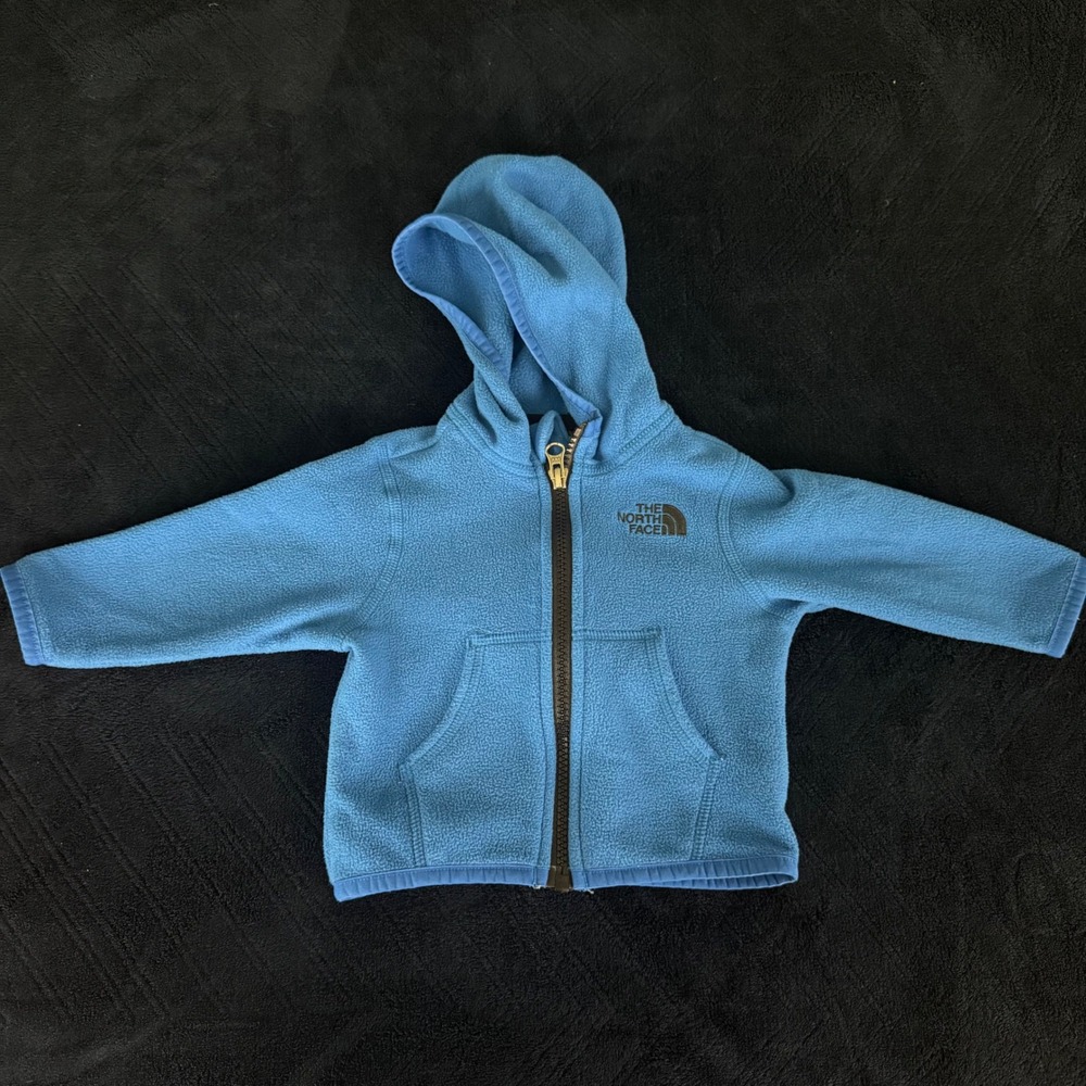 The North Face Infant Blue Fleece Full‎ Zip Hoodie Jacket 3-6 Months